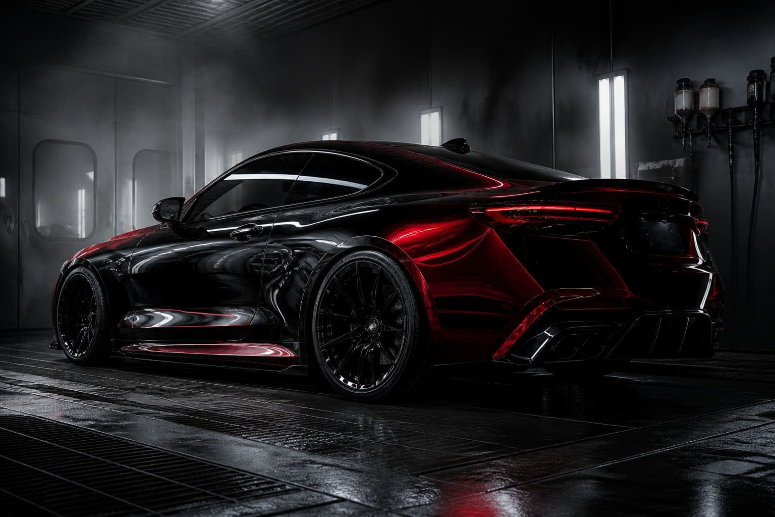 VSI Customs paint booth — precision bodywork atmosphere